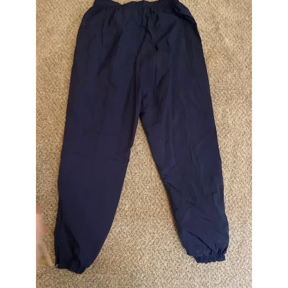 Vintage 90s Adidas Men Track Pants Large Navy Blue Trefoil Nylon Lined Joggers